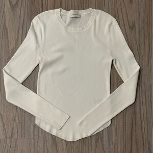Babaton White Long Sleeve Sweater